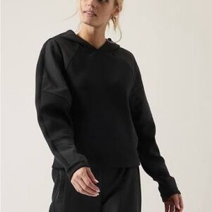 Athleta Black Get Set Hoodie Sweatshirt Size XL